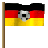 Deutschland mit Fussball Fahne / Flagge 48x48