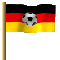 Deutschland mit Fussball Fahne / Flagge 60x60