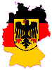 Deutschland Fahne / Flagge mit Adler Landkarte