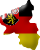 Bundesland Deutschland Rheinland-Pfalz Fahne / Flagge Landkarte