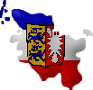 Bundesland Deutschland Schleswig-Holstein Fahne / Flagge Landkarte