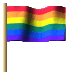 Regenbogenflagge / Schwulenflagge / Lesbenflagge Fahne 072x072 Pixel