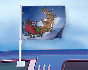 Christmas Clip-On Window Car Flag