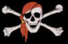 Pirate with red head cloth flag 90 x 150 cm