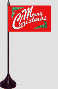Weihnachten / Merry Christmas Tischfahne / Tischflagge 10 x 15 cm